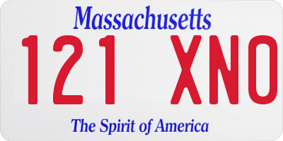MA license plate 121XN0