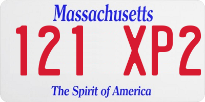 MA license plate 121XP2