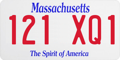 MA license plate 121XQ1