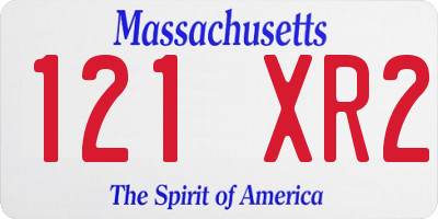 MA license plate 121XR2