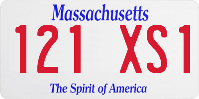 MA license plate 121XS1