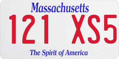 MA license plate 121XS5
