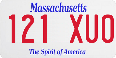 MA license plate 121XU0