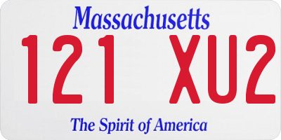 MA license plate 121XU2