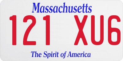 MA license plate 121XU6