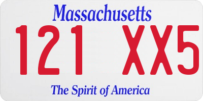 MA license plate 121XX5