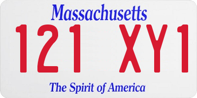 MA license plate 121XY1