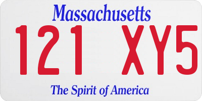 MA license plate 121XY5
