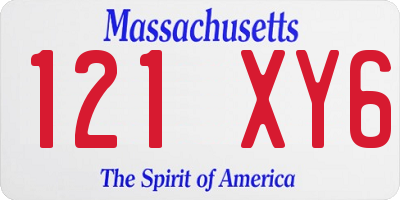 MA license plate 121XY6