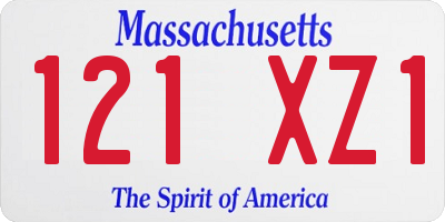 MA license plate 121XZ1
