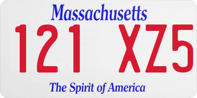 MA license plate 121XZ5