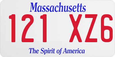 MA license plate 121XZ6