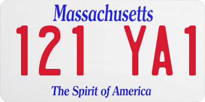 MA license plate 121YA1