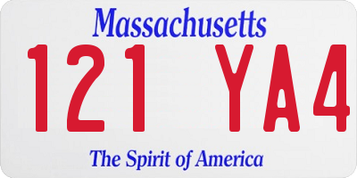 MA license plate 121YA4