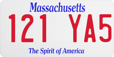 MA license plate 121YA5
