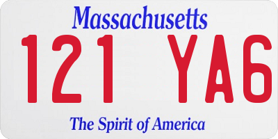 MA license plate 121YA6