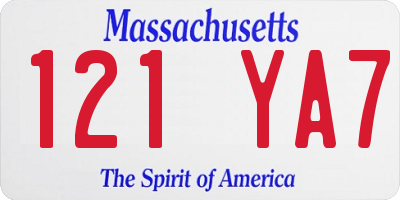 MA license plate 121YA7