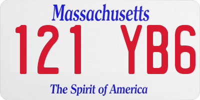 MA license plate 121YB6