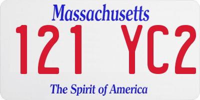 MA license plate 121YC2