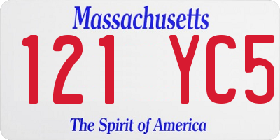 MA license plate 121YC5