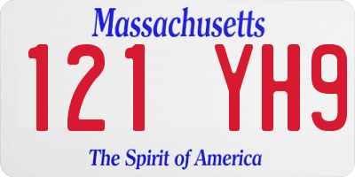 MA license plate 121YH9