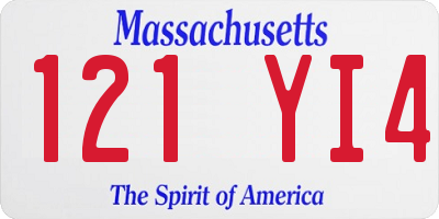 MA license plate 121YI4