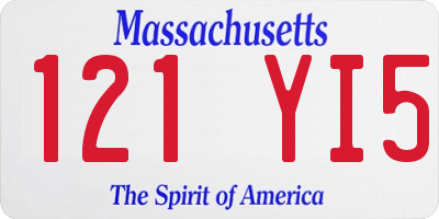 MA license plate 121YI5