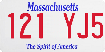 MA license plate 121YJ5