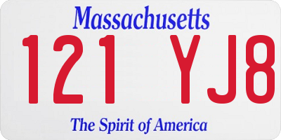 MA license plate 121YJ8