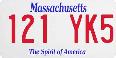 MA license plate 121YK5