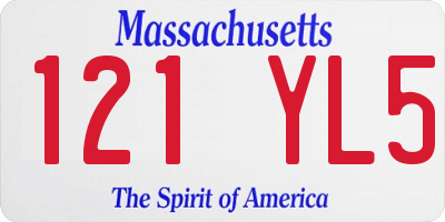 MA license plate 121YL5