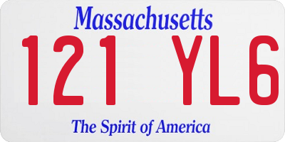 MA license plate 121YL6