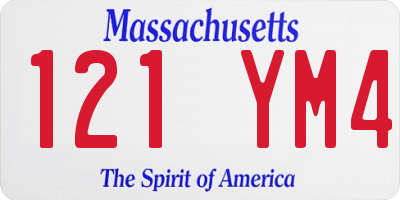 MA license plate 121YM4