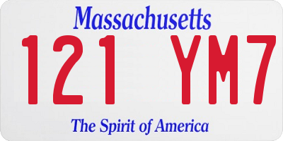 MA license plate 121YM7