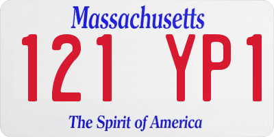 MA license plate 121YP1