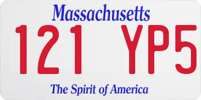 MA license plate 121YP5