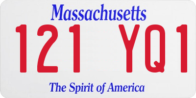 MA license plate 121YQ1