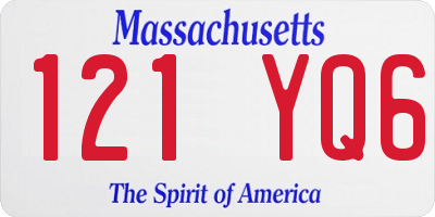 MA license plate 121YQ6