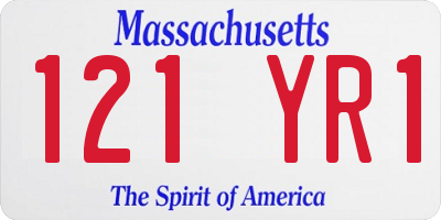 MA license plate 121YR1