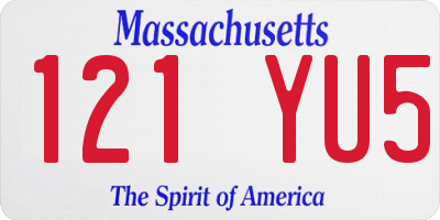MA license plate 121YU5