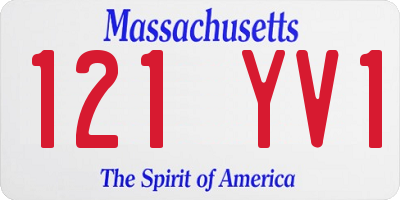 MA license plate 121YV1