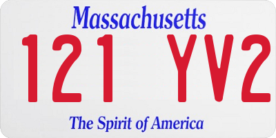MA license plate 121YV2