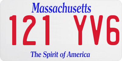 MA license plate 121YV6