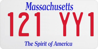 MA license plate 121YY1