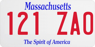 MA license plate 121ZA0