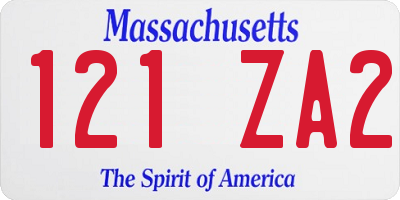 MA license plate 121ZA2