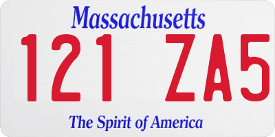 MA license plate 121ZA5