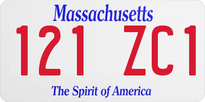 MA license plate 121ZC1