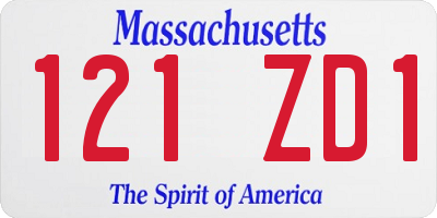 MA license plate 121ZD1