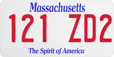 MA license plate 121ZD2